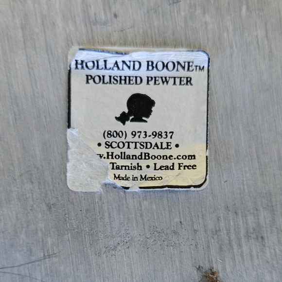 Holland Boone Vintage Polished Pewter Square Serving/Decorative Bowl - Picture 6 of 8